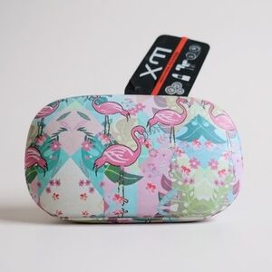 NWT FX Flamingo Print Women's Accessory Case - Pink and Green